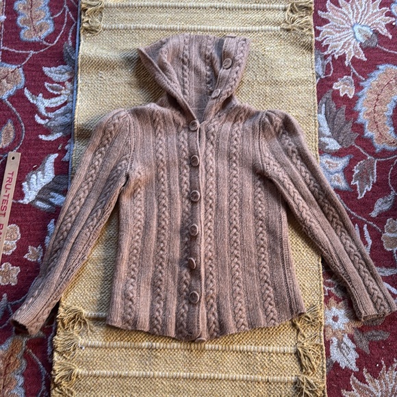 Vintage merino wool sweater skirt set hand knit by Grace 1967 camel gorgeous 6 8 - Picture 3 of 13